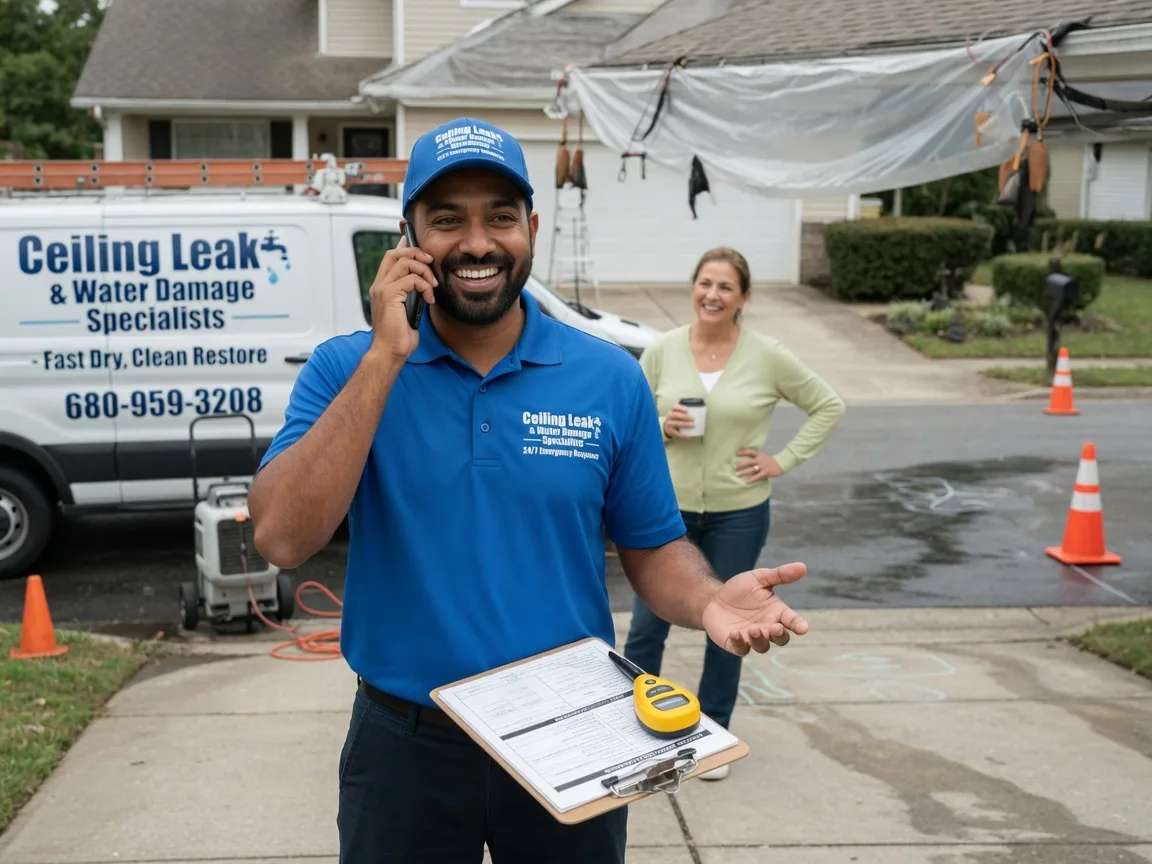 Ceiling Leak Cleanup Dallas Center, IA FAQs